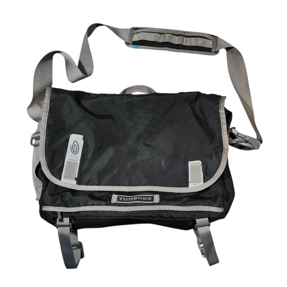 Timbuk2 Messenger Bag Mens‎ Black Grey Ballistic Nylon Commuter Laptop Crossbody